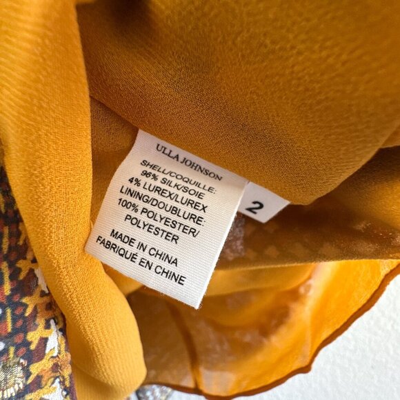 Ulla Johnson Erisa Mini Dress Ochre gold Size 2 - Picture 13 of 14